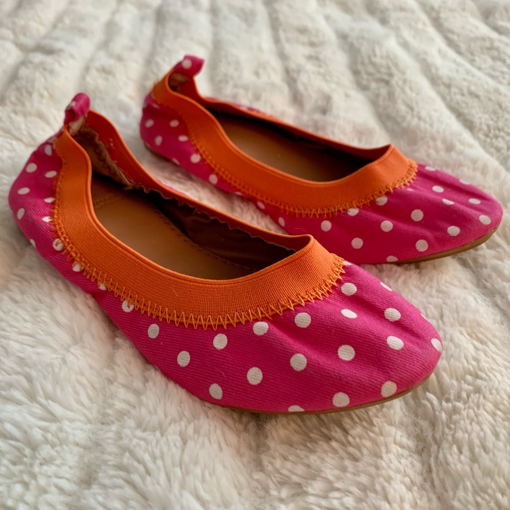 J.Crew Crewcuts pink orange shoes girl 12 NWOT